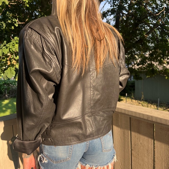 Vintage Leather bomber jacket MINT - Picture 6 of 6